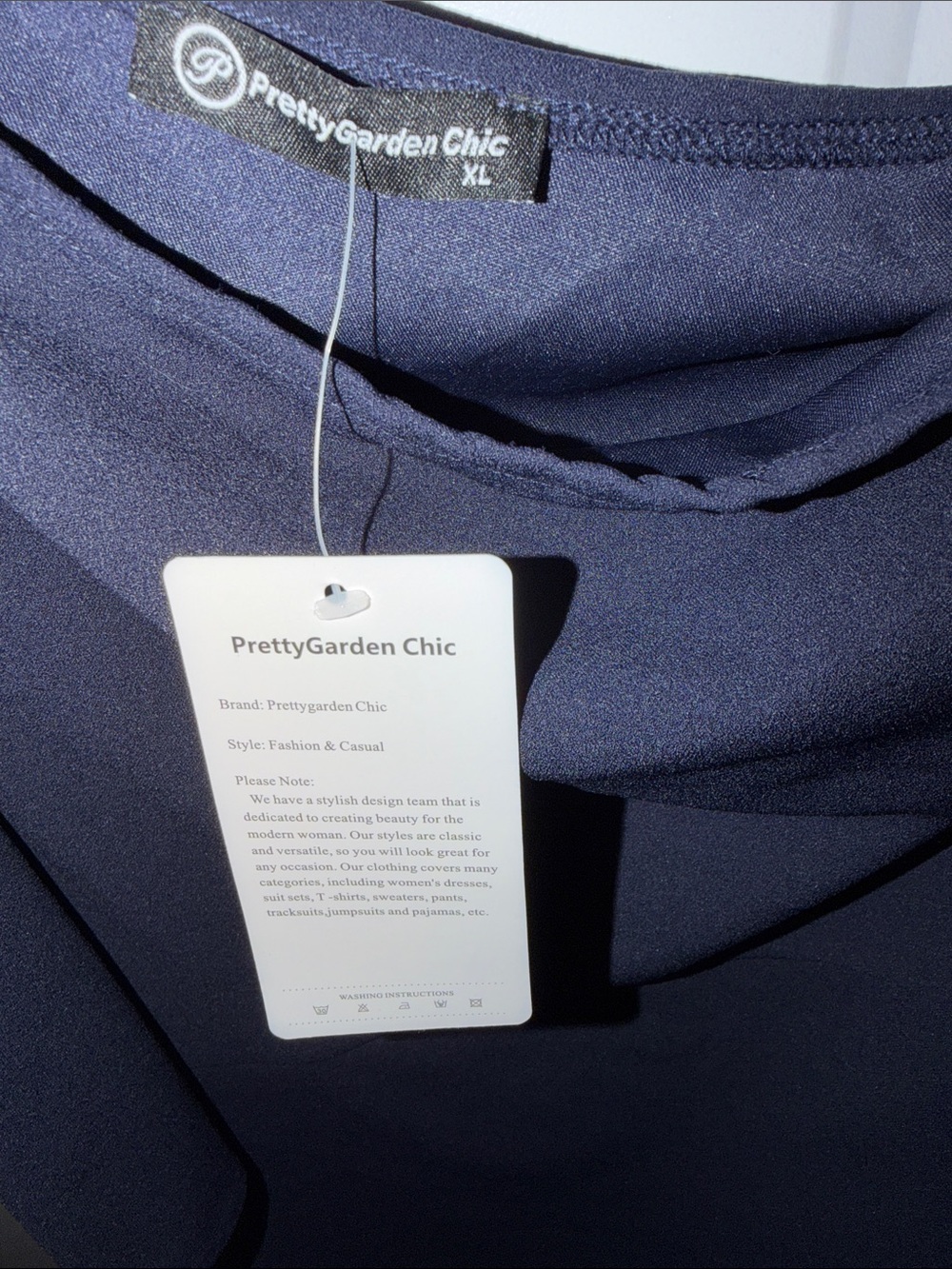 One-Shoulder Dress in Navy - Picture 7 of 10